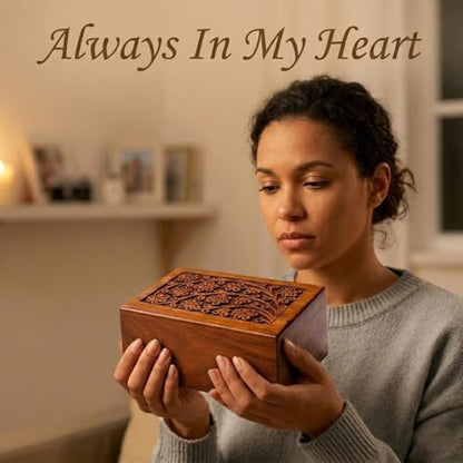 Paw Print Pet Memorial Keepsake Cremation Urns for Ashes Pet Urn Wood Keepsake Box Urns for Cat Dogs Ashes | Cat Memorials (5 x 3 x 2) - size: 5 x 3 x 2