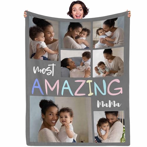 Mom Blanket for Mothers Day | Custom Picture Blanket for Mom Personalized Photo Blanket as Gifts for Mother Wife Customized Blanket for Women - color: Style 5