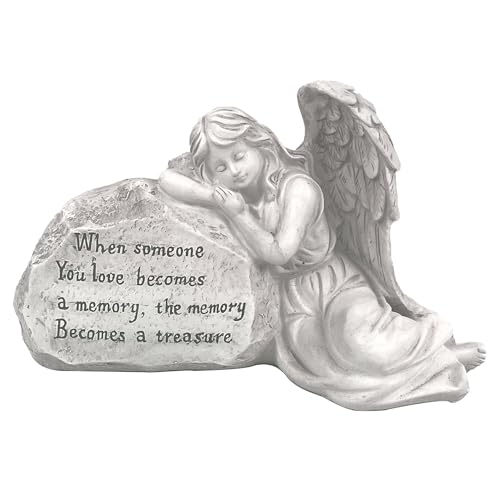 Memorial Garden Angel Stone, Engraved with Heartfelt Message, Sympathy Gift for Loss, Memorial Decor