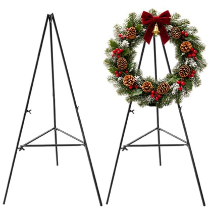 Detachable Christmas Metal Wreath Stands for Cemetery-2 Pcs 36 Inch - color: 2PCS Black, size: 36 Inch