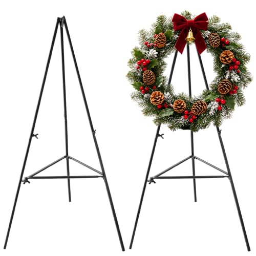 Detachable Christmas Metal Wreath Stands for Cemetery-2 Pcs 36 Inch - color: 2PCS Black, size: 36 Inch