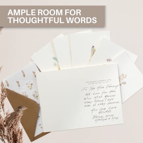 Beautiful Sympathy Cards Set of 20 with Envelopes & Stickers - Bulk Set