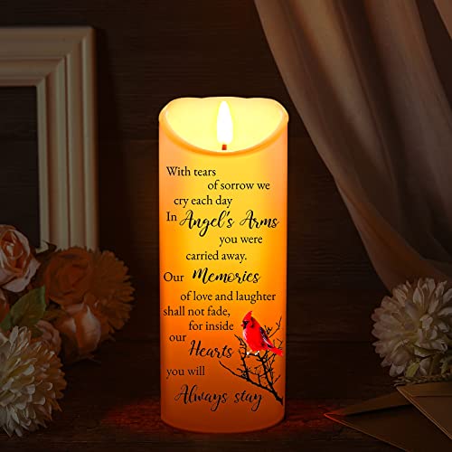 Gerrii Flameless Cardinal Memorial Sympathy Candle LED Battery,Retro Style - style: Retro
