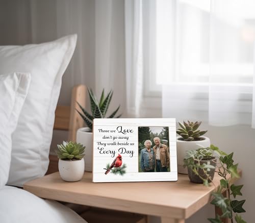 Red Cardinal Gifts Picture Frame,Those We Love Don't Go Away,Memorial Sympathy Bereavement Gifts Picture Frame for Loss of a Loved One - color: Gray