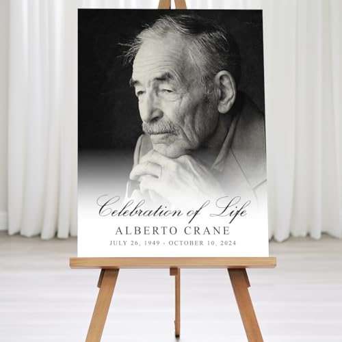 Personalized Memorial Sign, Celebration of Life Funeral Sign with Photo Custom Remembrance - color: Version #10
