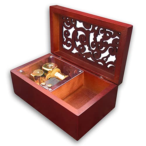BinkeGG Play [ Für Elise ] Brown Wooden Hollow Out Jewelry Box Clockwork Music Box with Sankyo Musical Movement - color: Hollow Out Jewelry Box, size: Für Elise