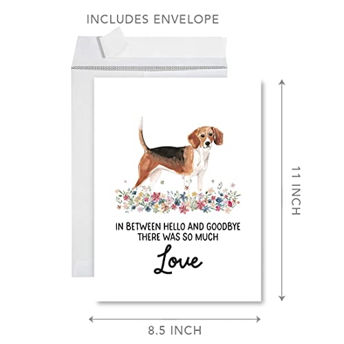Andaz Press Jumbo Pet Sympathy Card with Envelope, Sorry For Your Loss Card, Beagle, Loss Of Pets, Dog Grief Bereavement Card with Big Blank Space to Send to Friends, Family, 8.5" x 11", 1-Pack - color: Beagle