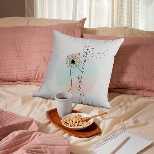 Inspirational Pillow Covers 18x18,just Breathe Pillow Cover,Positive Quotes Pillow Covers,Meditation Gifts,Inspirational Gifts for Women - color: Motivational-pillow Covers-08