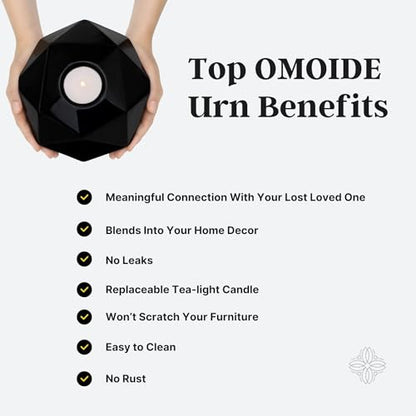 Handmade Black Ceramic Decorative Urn – Elegant Cremation Urn for Ashes Adult Male or Female – Large Memorial Urn, 220 lbs Capacity