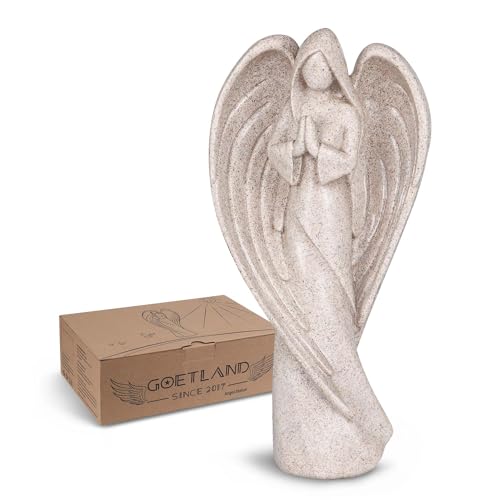 Goetland Desert Angel Statue Sympathy Gift Remembrance Figurines for Comfort Grieving, Express Condolences Loss of Loved One Memorial Gift for Family Friend - color: Fingers Together