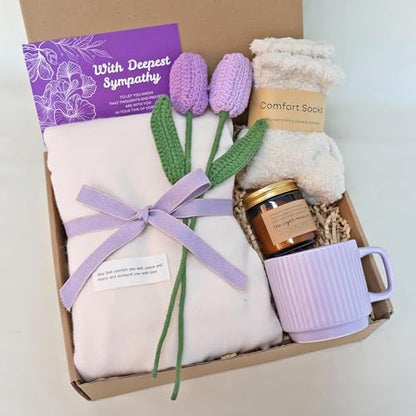 Felinlova Sympathy Gift for Loss of Loved One, Condolences Gift for Loss | Bereavement Gifts Bereavement Comfort Gifts Condolence Care Package with Shawl, Candle, Mug & Comfort Items