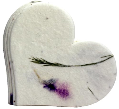 Of The Earth Handmade Paper - Wildflower Seed Paper Large Hearts - Recycled Flower Petals - Bulk Set of 100 (58s Purple & Fern) - color: 58s Purple & Fern