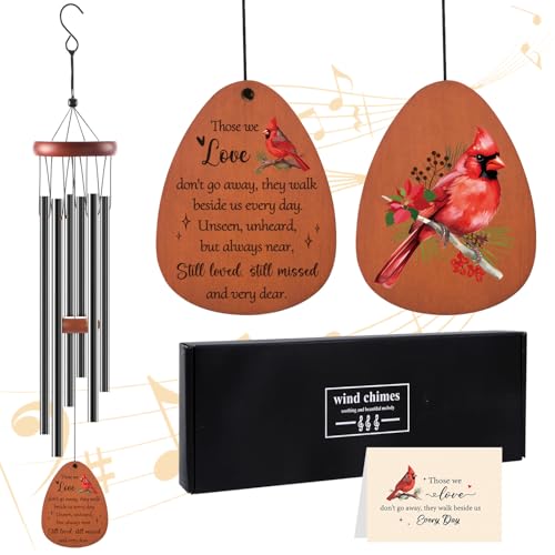 Cardinal Memorial Wind Chimes Gifts - Memorial Wind Chimes for Loss Loved One Loss Mom Dad Grandma Sisters Sympathy Bereavement Condolence Remembrance Funeral Gifts