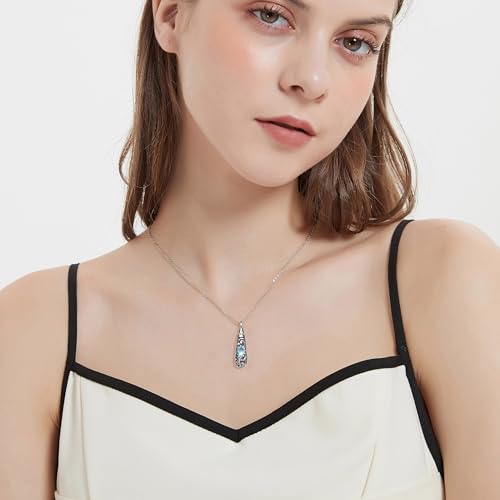 Sterling Silver Flower Tree Life Cremation Urn Necklace for Women - color: Tear *Sunfl. Sty1 (Mo/St)