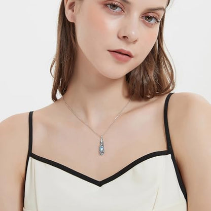 Sterling Silver Flower Tree Life Cremation Urn Necklace for Women - color: Tear *Sunfl. Sty1 (Mo/St)