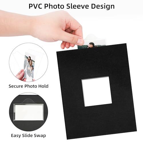 4x6 Slip In Photo Album Holds 200 Pockets Cloth Cover Black | DIY cover window, Acid free pages, PVC free pockets, Family Travel Wedding, Gift ready - color: Black, size: 200 Pockets