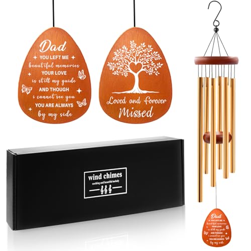Memorial Sympathy Gifts for Loss of Dad, Memorial Wind Chimes | Memorial Wind Chimes for Loss of Father, in Memory of Father Sympathy Gifts for Christmas Fathers Day for Garden Home Outdoor - color: Memorial Dad