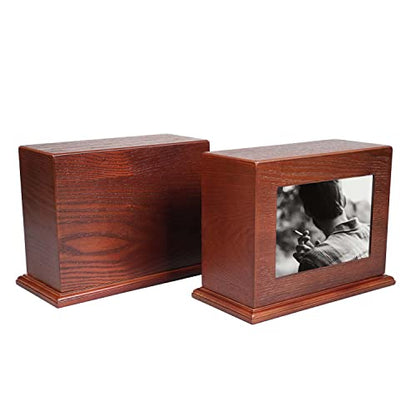Cremation Urns for Human Ashes Adult Male Female, Wooden Photo Frame Urns Box and Casket for Ashes Men Women Child, Pets Cat Dog Urn, Burial Funeral Memorial Urns