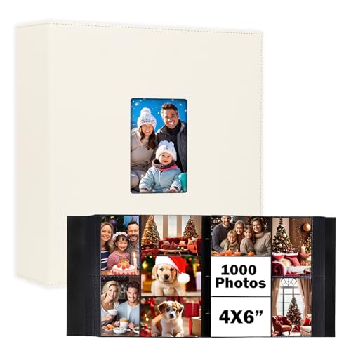 Extra Large Capacity 4x6 Photo Album, Holds 1000 Photos, Beige - color: Beige