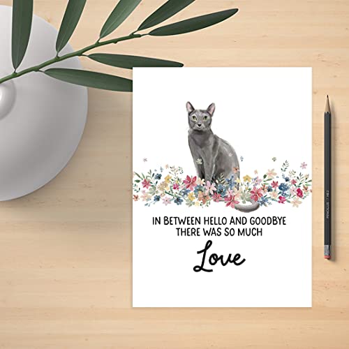 Andaz Press Jumbo Pet Sympathy Card with Envelope, Sorry For Your Loss Card, Russian Blue Cat, Pet Loss, Cat Grief Bereavement Card with Big Blank Space to Send to Friends, Family, 8.5" x 11", 1-Pack - color: Russian Blue Cat