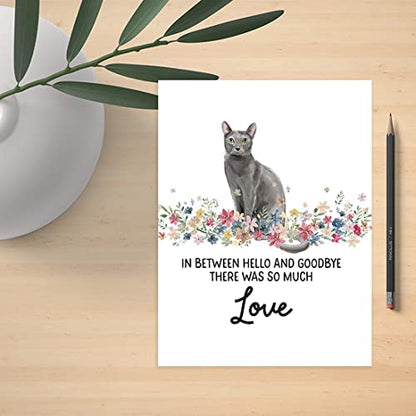 Andaz Press Jumbo Pet Sympathy Card with Envelope, Sorry For Your Loss Card, Russian Blue Cat, Pet Loss, Cat Grief Bereavement Card with Big Blank Space to Send to Friends, Family, 8.5" x 11", 1-Pack - color: Russian Blue Cat