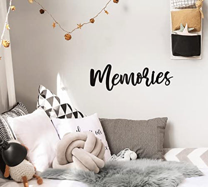 Vivegate Memories Wall Decor - 17"x5" Metal Art Piece, Family Wall Sign, Perfect For Travel & Home Decor