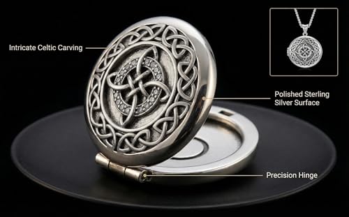 925 Sterling Silver Patron Saint Necklace Amulet Miraculous Medal Pendant Jewelry for Men Women with Friendship Talisman Travel Inspirational Gifts - color: black-L