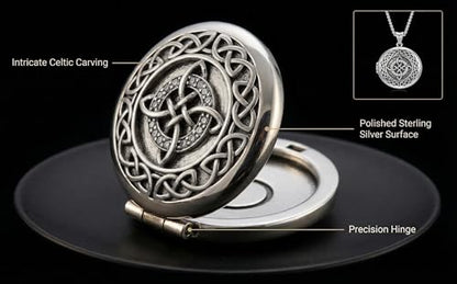 925 Sterling Silver Patron Saint Necklace Amulet Miraculous Medal Pendant Jewelry for Men Women with Friendship Talisman Travel Inspirational Gifts - color: black-L