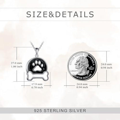 TIGER RIDER Pet Paw Necklace 925 Sterling Silver Cross Infinite love Necklace Pendant Pet Jewelry Gift for Dog Cat Lovers - style: Dog Paw
