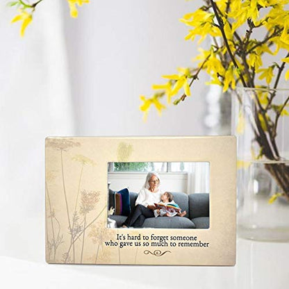 Memorial Picture Frame for Loss of Loved One – "It's Hard to Forget Someone Who Gave Us So Much to Remember" – Bereavement Gift, Sympathy Picture Frame, In Loving Memory Keepsake, Holds 4x6 Inch Photo - size: Not custom
