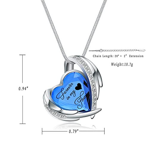 Heart Crystal Cremation Urn Necklace for Ashes, Stainless Steel Cremation Jewelry for Ashes Memorial Pendant Ashes Urn Necklace with Engraving and Filling Kit - color: Blue Crystal