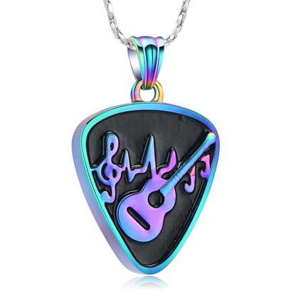Imrsanl Guitar Pick Cremation Urn Necklace for Ashes - color: Colorful-Guitar Pick