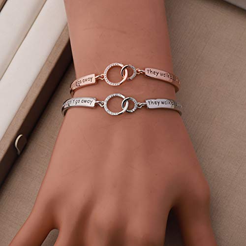 Zuo Bao Memorial Bracelet In Memory Of Dad Mom Sympathy Gift Those We Love Don't Go Away They Walk Beside Us Every Day Loss Jewelry for Her - color: Bracelace S