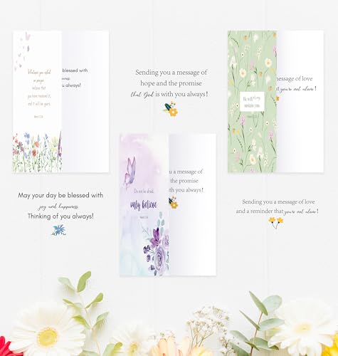 Nihuecne 24 Pack Floral Religious Thinking of You Cards with Envelopes