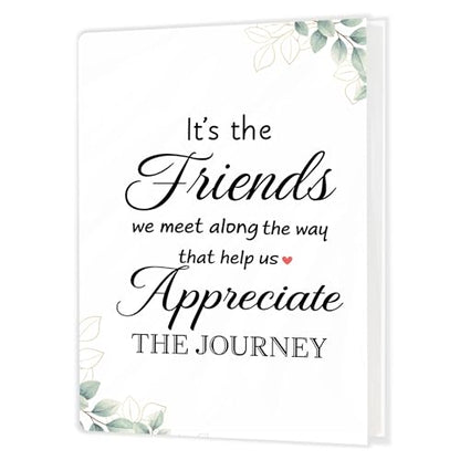 Friend Gifts Photo Album Holds 36 4x6 Photos, Friendship Gifts for Women, It's the Friends We Meet Along the Way That Help Us Appreciate the Journey Small Photo Album Memory Keepsake - color: Friend