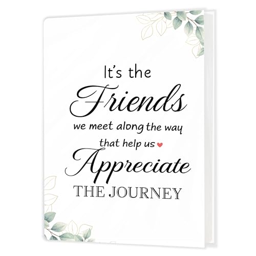 Friend Gifts Photo Album Holds 36 4x6 Photos, Friendship Gifts for Women, It's the Friends We Meet Along the Way That Help Us Appreciate the Journey Small Photo Album Memory Keepsake - color: Friend