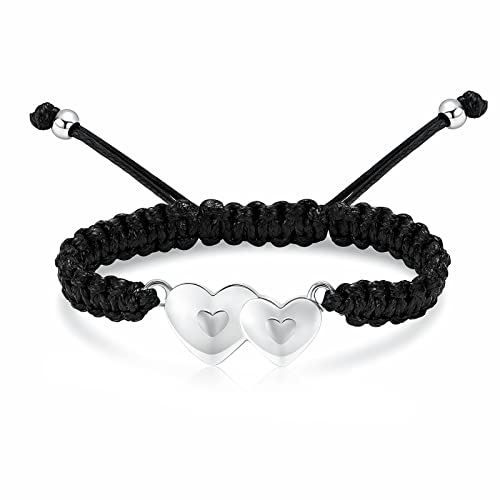 constantlife Double Heart Cremation Bracelet for Ashes for Women Stainless Steel Pendant Urn Memorial Jewelry Loved Ones Human Pet Funeral Keepsake Gift - color: Silver