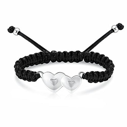 constantlife Double Heart Cremation Bracelet for Ashes for Women Stainless Steel Pendant Urn Memorial Jewelry Loved Ones Human Pet Funeral Keepsake Gift - color: Silver
