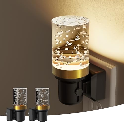 L LOHAS LED Night Light, Dimmable Bubble Night Lights Plug into Wall | 2 Pack Automatic Night Lights Plug in, Auto Light Sensor, Adjustable Brightness 3000K LED Night Light, Bedroom Hallway Hom - color: Bubble-3000K, size: 2 Pack