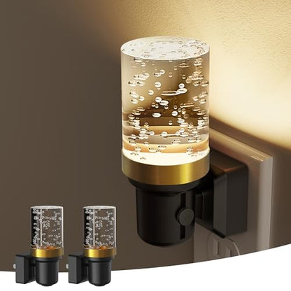 L LOHAS LED Night Light, Dimmable Bubble Night Lights Plug into Wall | 2 Pack Automatic Night Lights Plug in, Auto Light Sensor, Adjustable Brightness 3000K LED Night Light, Bedroom Hallway Hom - color: Bubble-3000K, size: 2 Pack