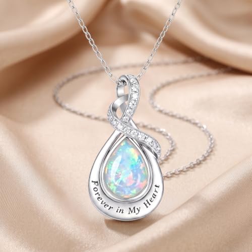 Urn Necklace for Ashes Blue opal Cremation Necklace Keepsake Memory Jewelry for Ashes of Loved Ones Keepsake - style: Memorial Cremation Urn