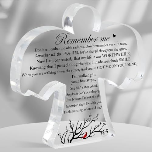 Red Cardinal Gifts, Angel Acrylic Bereavement Memorial Sign Decor, Condolences Remembrance Grief Gift for Loss of Love Ones, Memory Sign for Home Living Room Desk Centerpiece Decor - style: 015