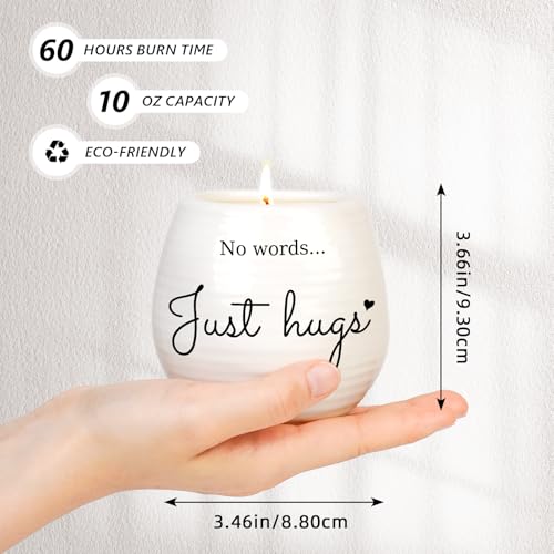 Sympathy Gifts for Loss of Loved One - No Words Just Hugs Candle | 10oz Lavender Scented Candle, Memorial Gifts, Bereavement, Grief, Thinking of You, Get Well, Condolence Candle for Women