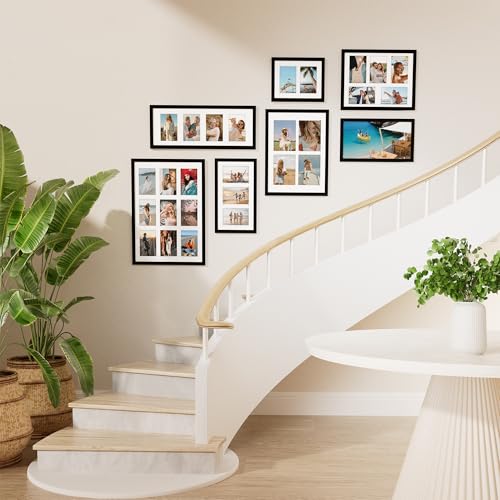 Vittanly 8x20 Collage Picture Frame, Displays 4Pcs 4x6 Pictures, Black - color: Black, size: 8x20