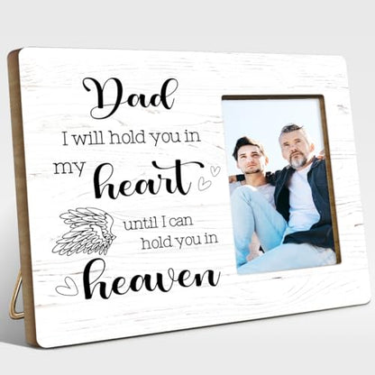 I will Hold You in My Heart Dad Wood Picture Frame,Memory Gifts for Loss of Dad,Sympathy Gift,Memorial Gifts for Loss of Dad - style: Dad-4
