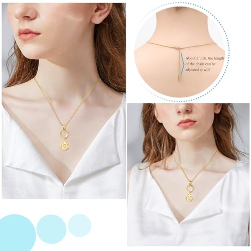 Oinsi Infinity Love Pet Cremation Jewelry for Ashes of Dog/Cat Funeral Keepsake Urn Necklace Pendant Memorial Jewellery - color: A-New Gold