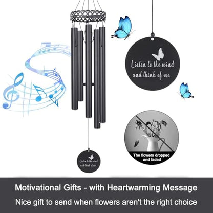 Memorial Wind Chime Sympathy Gift, in Memory of Dad Mom Loved One Healing, Loss of Mom Dad, Bereavement Remembrance Condolence Memorial Gift for Men, Women, Family, Relatives, Neighbors, Friends
