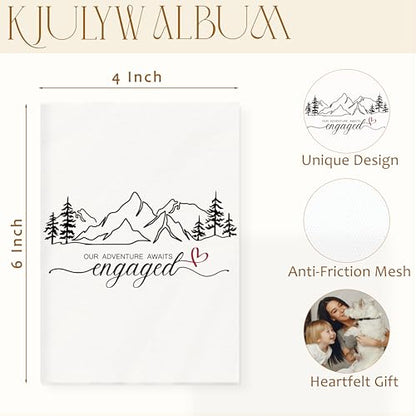 Engagement Gifts Photo Album 4x6, Engagement Wedding Gifts for Couples Newly Engaged, Our Adventure Awaits Engaged Small Memory Photo Album Book for 18 Pockets Hold 36 Pictures - color: Our adventure