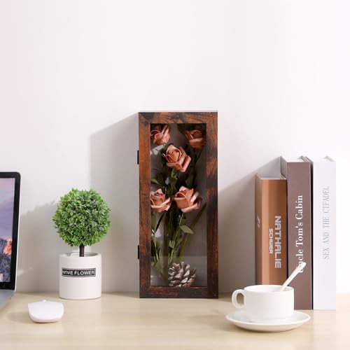 Muzilife 12.5x5 Shadow Box Picture Frame, 2.16 Deep, HD Glass, Honey Brown - color: Honey Brown, size: 12.5x5