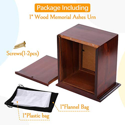 BRKURLEG Dog Urns for Ashes, Animal Wood Urn, Brown - color: Brown